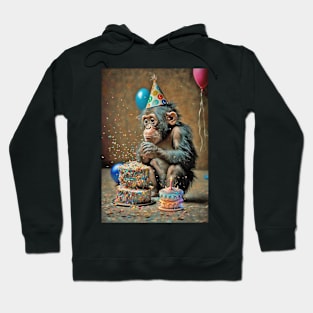 Chimpanzee Birthday Card Hoodie